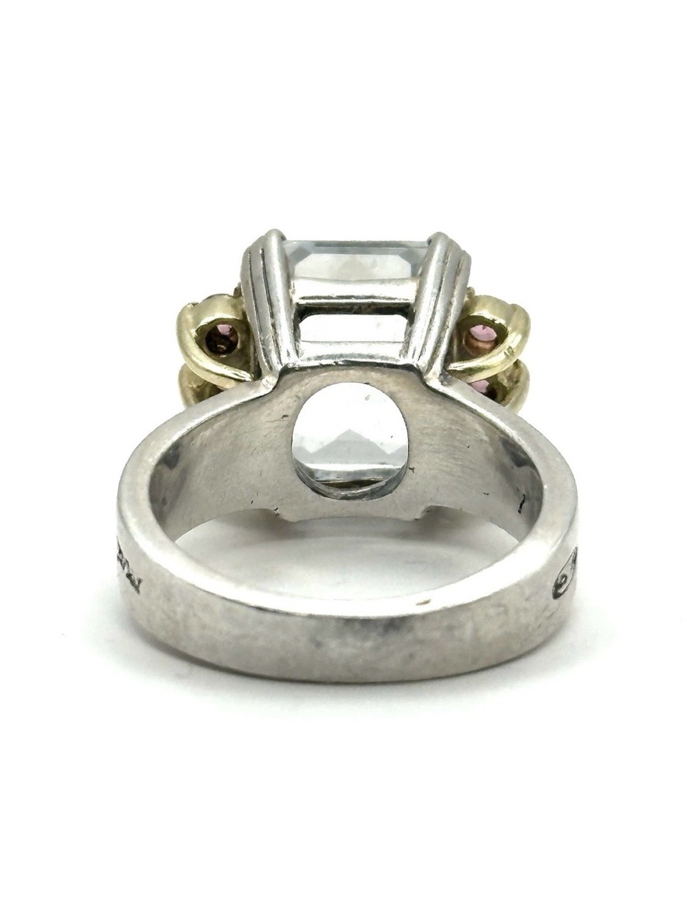 Lagos Caviar Estate White Topaz & Pink Tourmaline Ring - Picture 5 of 12